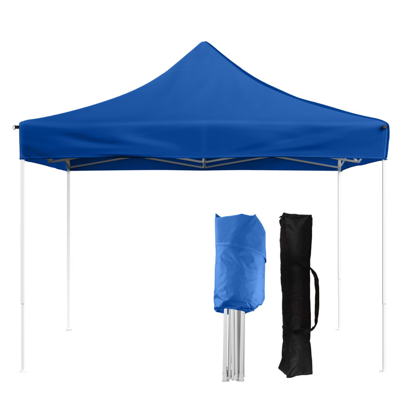 Stalwart Pop Up Canopy 10x10 ft Canopy Tent UPF30 Beach Tent Sun Shelter with Bag Blue